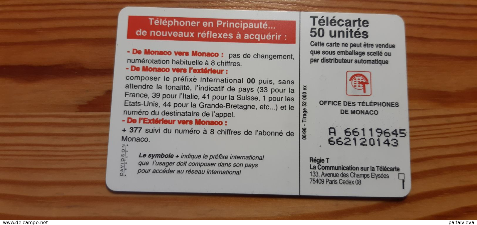 Phonecard Monaco - Monace