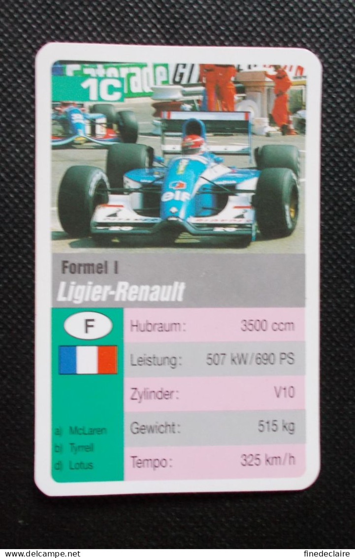 Trading Cards - ( 6 X 9,2 Cm ) 1995 - Formule 1 - Ligier Renault - France - N°1C - Engine
