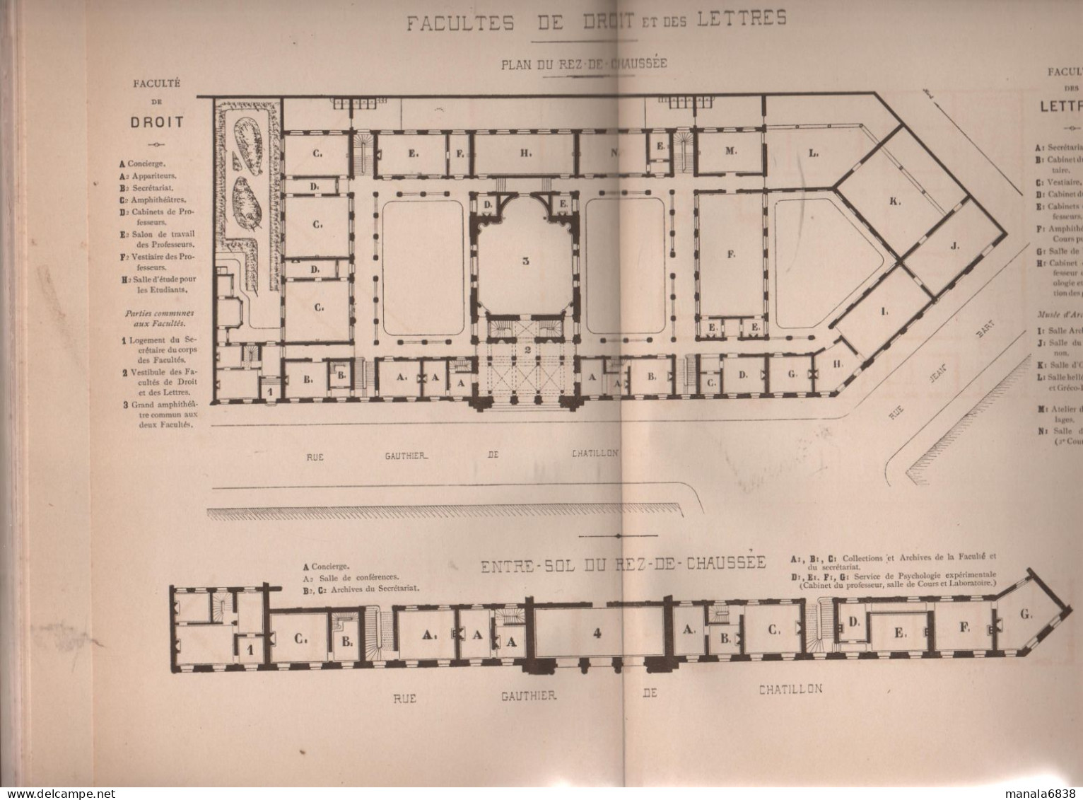 Facultés De Lille 1895 Plans Batteur Architecte Droit Lettres Médecine Pharmacie Sciences Bibliothèque Physique Chimie - Picardie - Nord-Pas-de-Calais