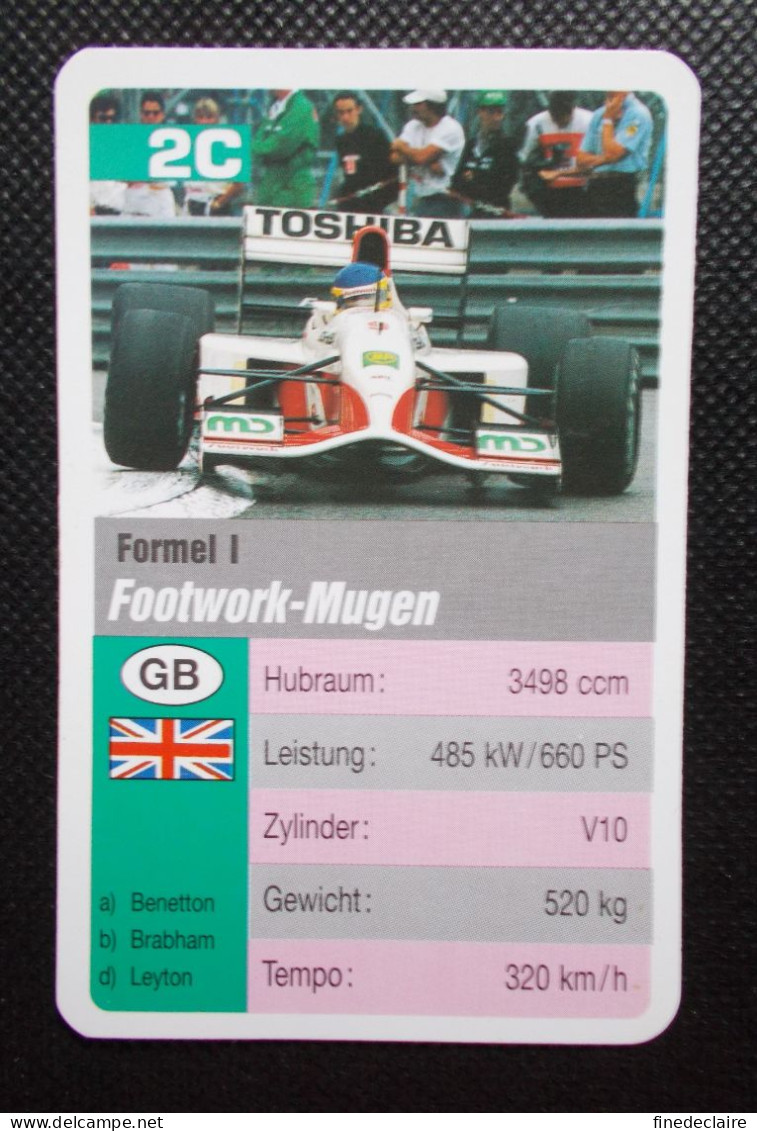 Trading Cards - ( 6 X 9,2 Cm ) 1995 - Formule 1 - Footwork Mugen - Grande Bretagne - N°2C - Engine