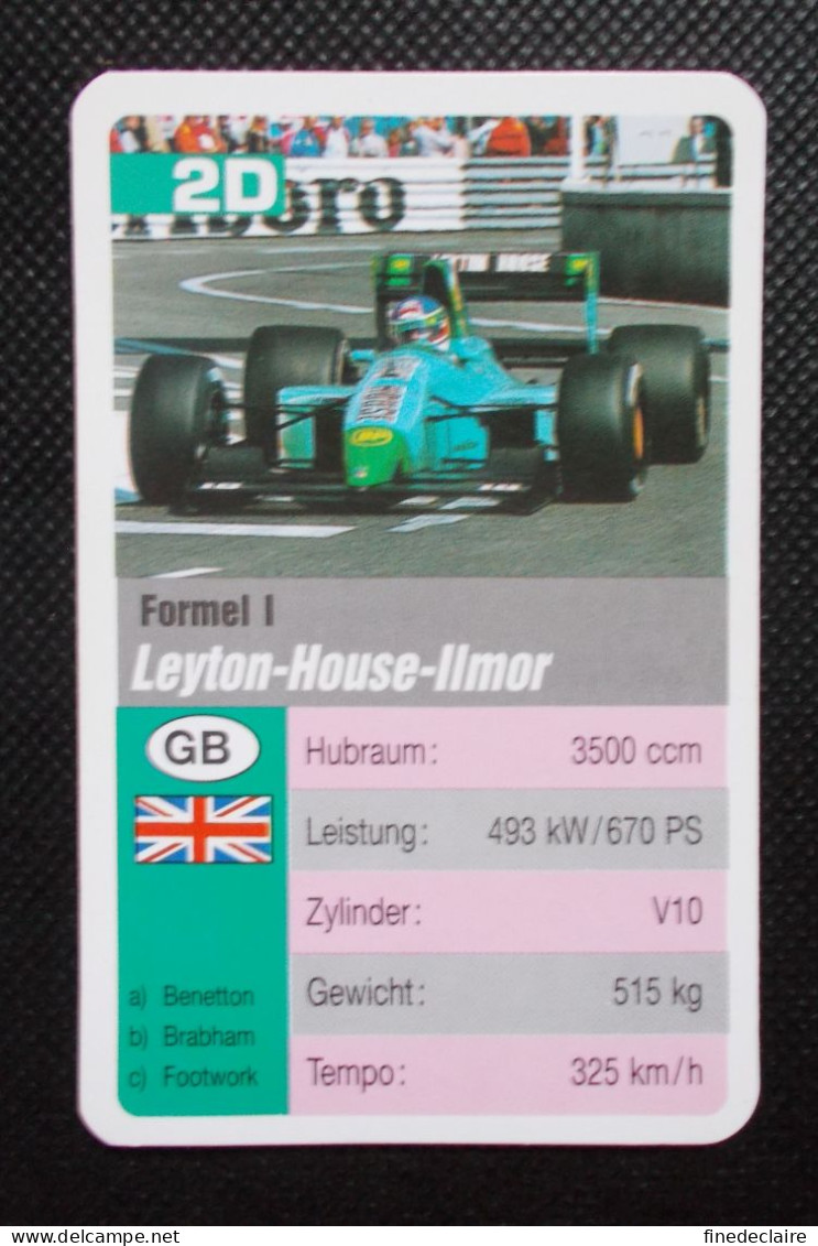 Trading Cards - ( 6 X 9,2 Cm ) 1995 - Formule 1 - Leyton House IImor - Grande Bretagne - N°2D - Auto & Verkehr