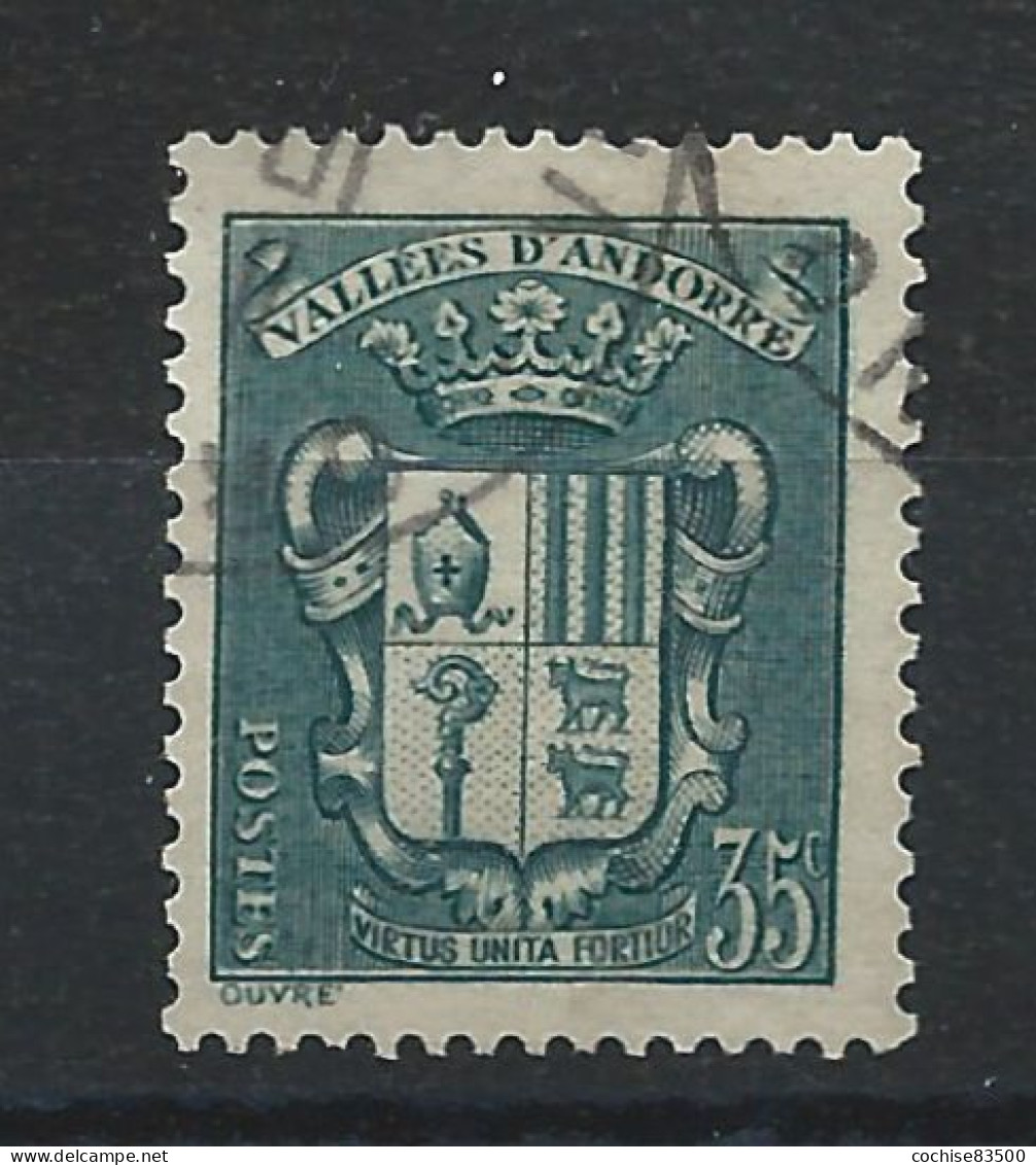 Andorre N°56 Obl (FU) 1937/43 - Armoiries De Vallées - Oblitérés