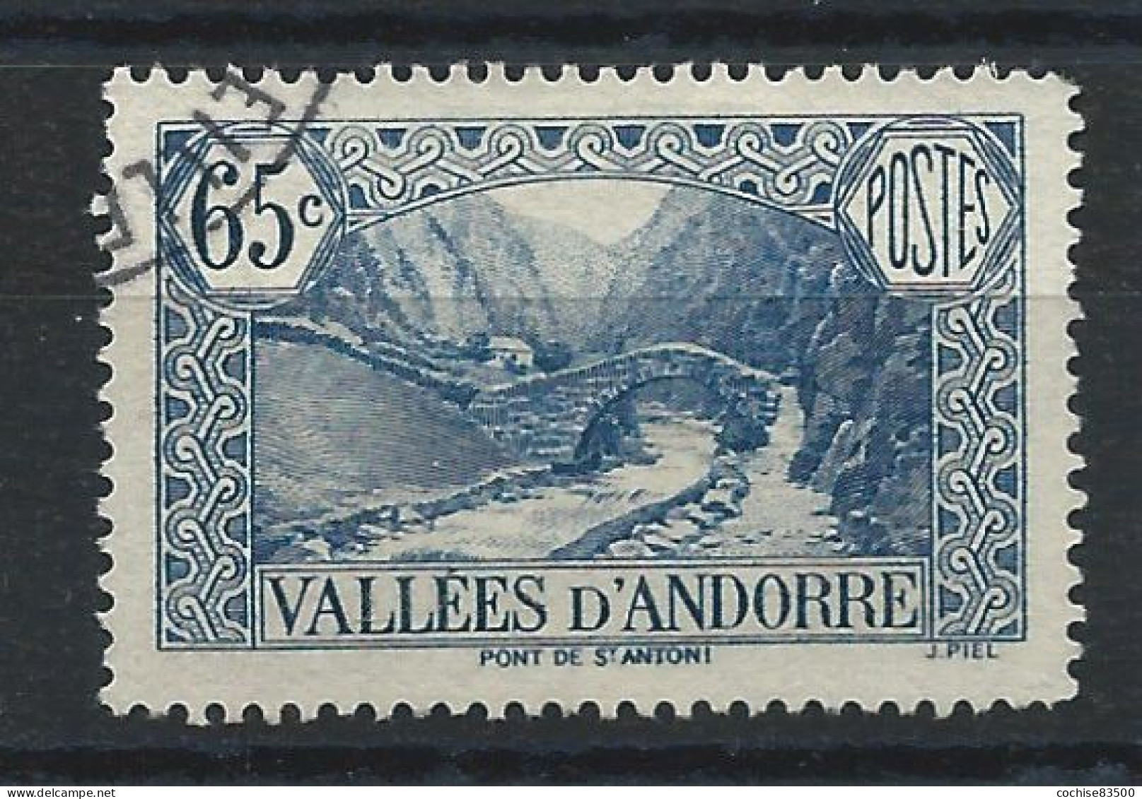 Andorre N°68 Obl (FU) 1937/43 - Pont De St-Antoine à La Massana - Used Stamps