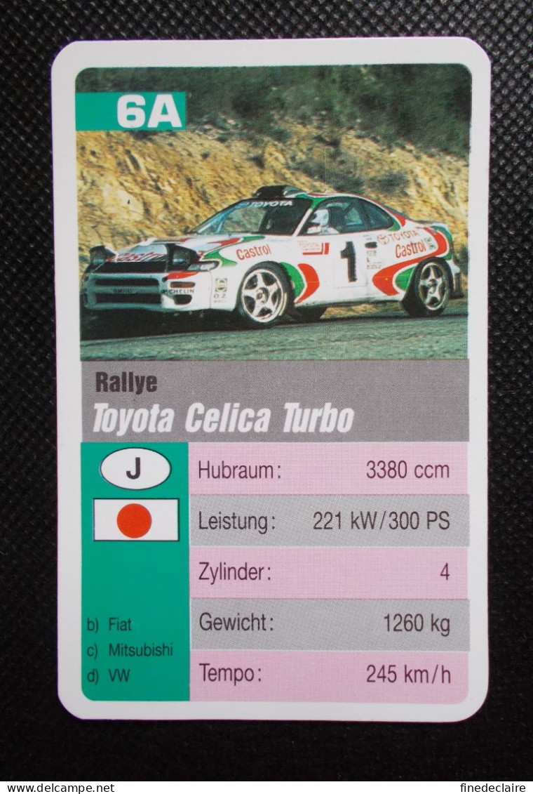 Trading Cards - ( 6 X 9,2 Cm ) 1995 - Voiture De Rallye - Toyota Célica Turbo - Japon - N°6A - Auto & Verkehr