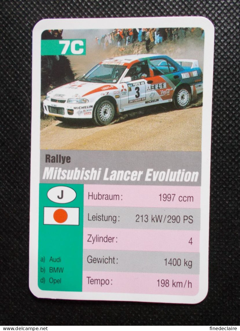 Trading Cards - ( 6 X 9,2 Cm ) 1995 - Voiture De Rallye - Mitsubishi Lancer Evolution - Japon - N°7C - Engine