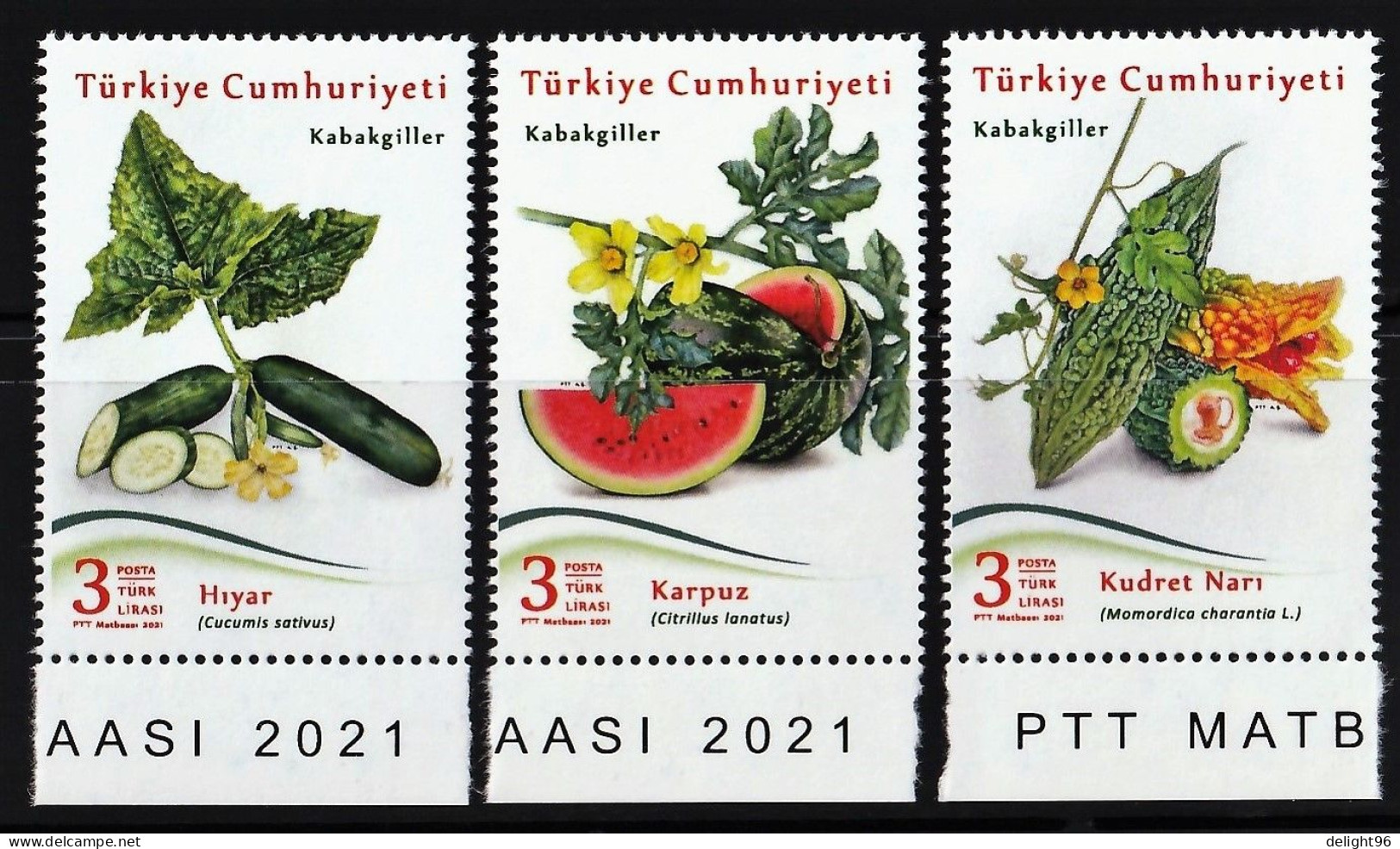 2021 Turkey Gourd Family: Watermelon, Cucumber, Bitter Melon Set (** / MNH / UMM) - Légumes