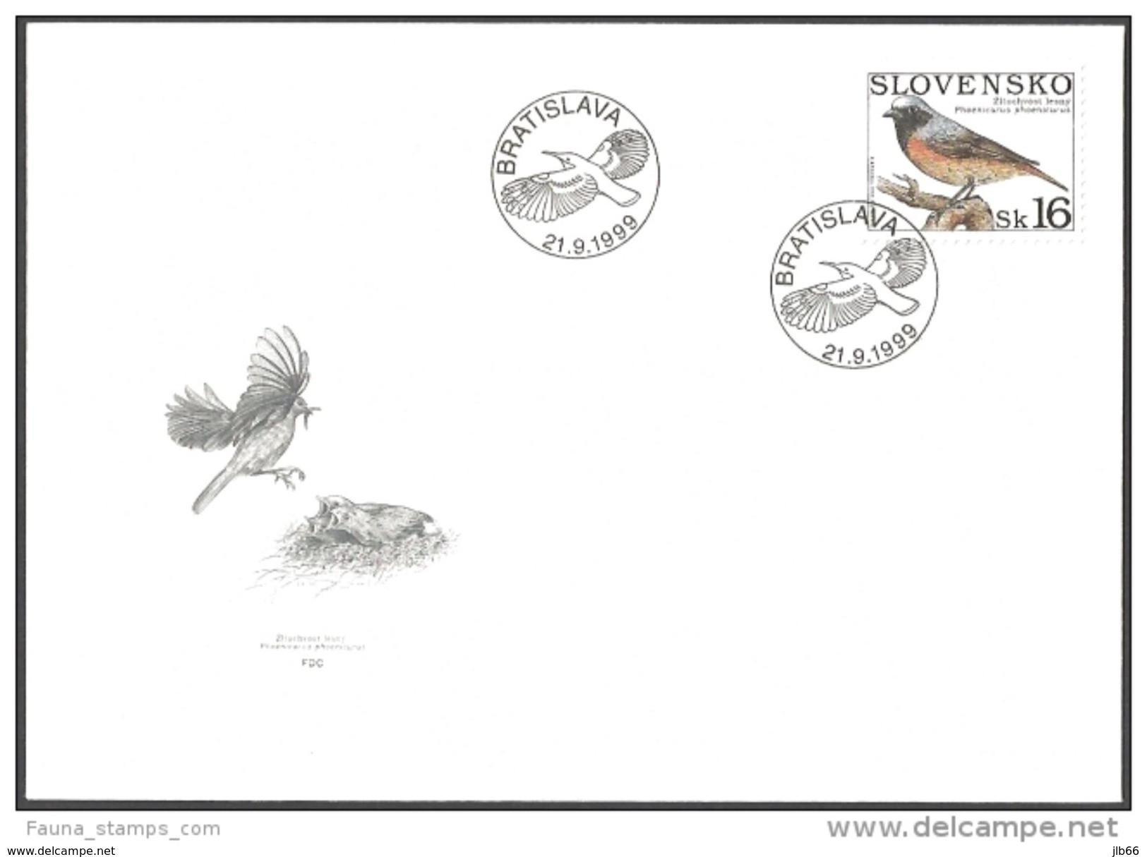 3 FDC 189/191 SLOVAQUIE 1999 Mi 349/351 Block13 Yv BF 13 Oiseaux Chanteurs / Singing Birds - FDC