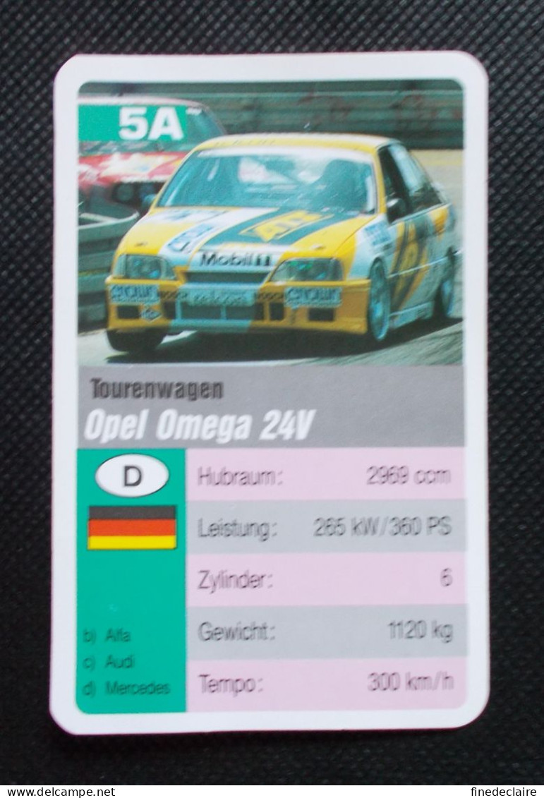 Trading Cards - ( 6 X 9,2 Cm ) 1995 - Tourenwagen / Voiture De Tourisme - Opel Omega 24V - Allemagne - N°5A - Moteurs