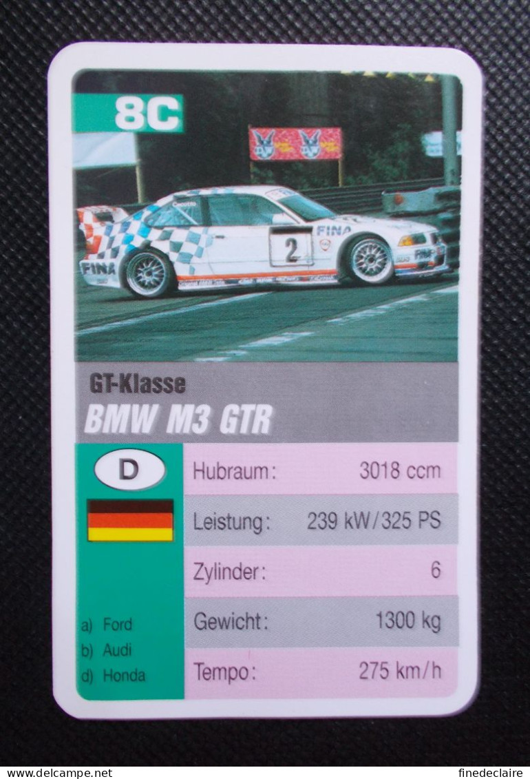 Trading Cards - ( 6 X 9,2 Cm ) 1995 - GT Klasse / Voiture: Classe GT - BMW M3 GTR - Allemagne - N°8C - Engine