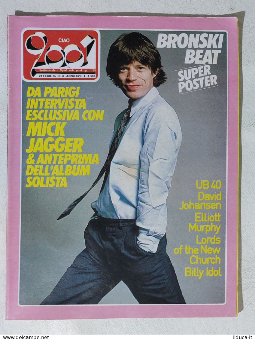 I114724 Ciao 2001 A. XVII Nr 8 1985 - Mick Jagger + Poster Bronski Beat - Music