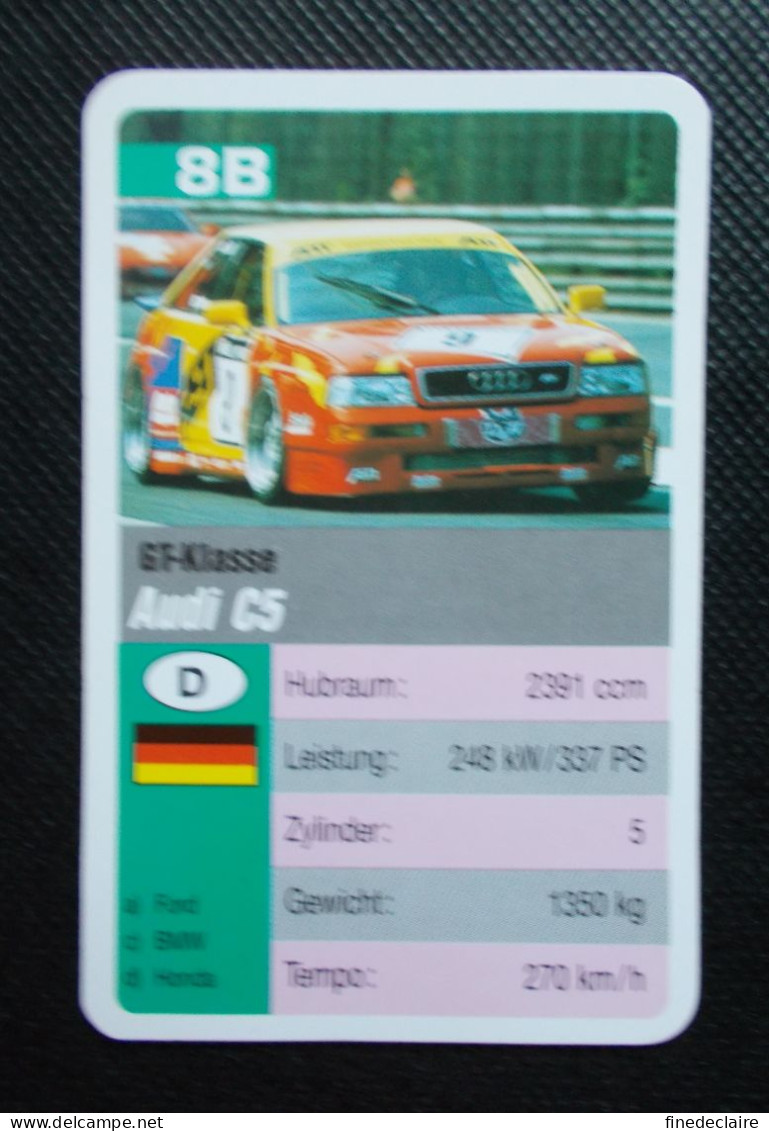 Trading Cards - ( 6 X 9,2 Cm ) 1995 - GT Klasse / Voiture: Classe GT - Audi C5 - Allemagne - N°8B - Moteurs