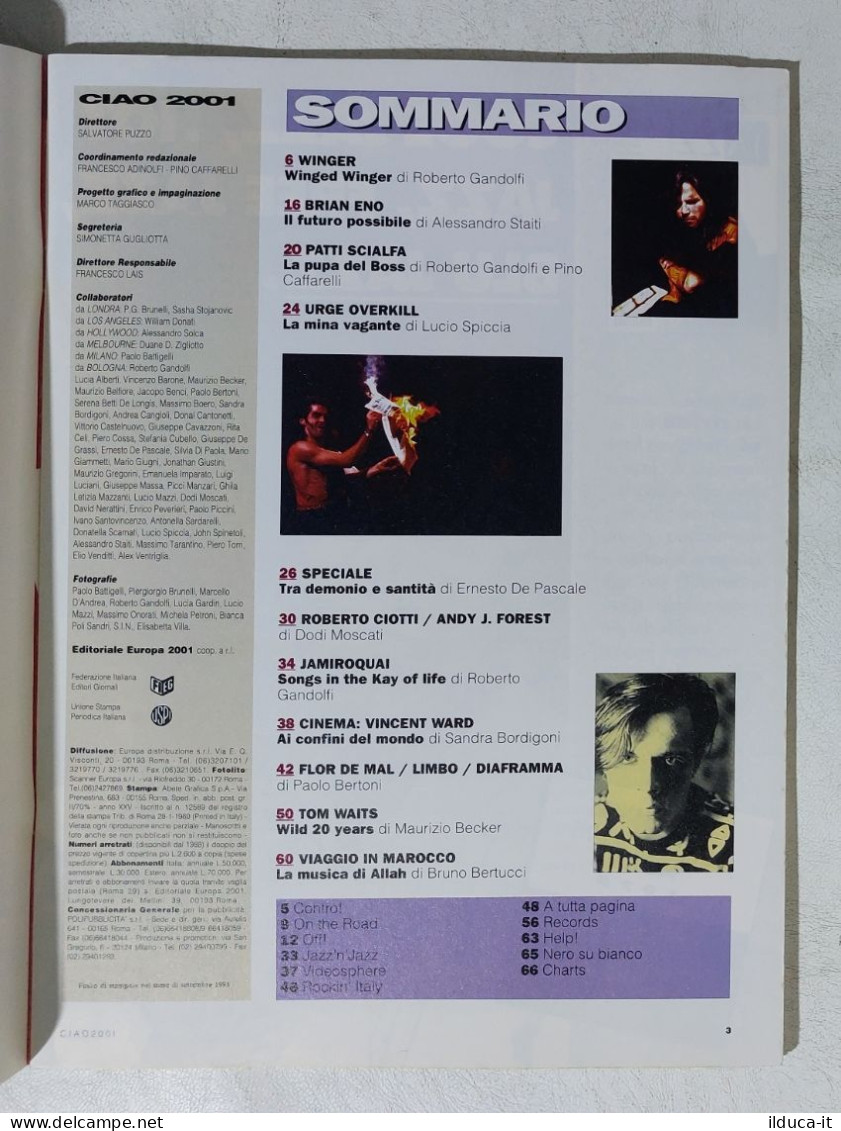 I114729 Ciao 2001 A. XXV Nr 35/36 1993 - Brian Eno / Tom Waits / Jamiroquai - Musica
