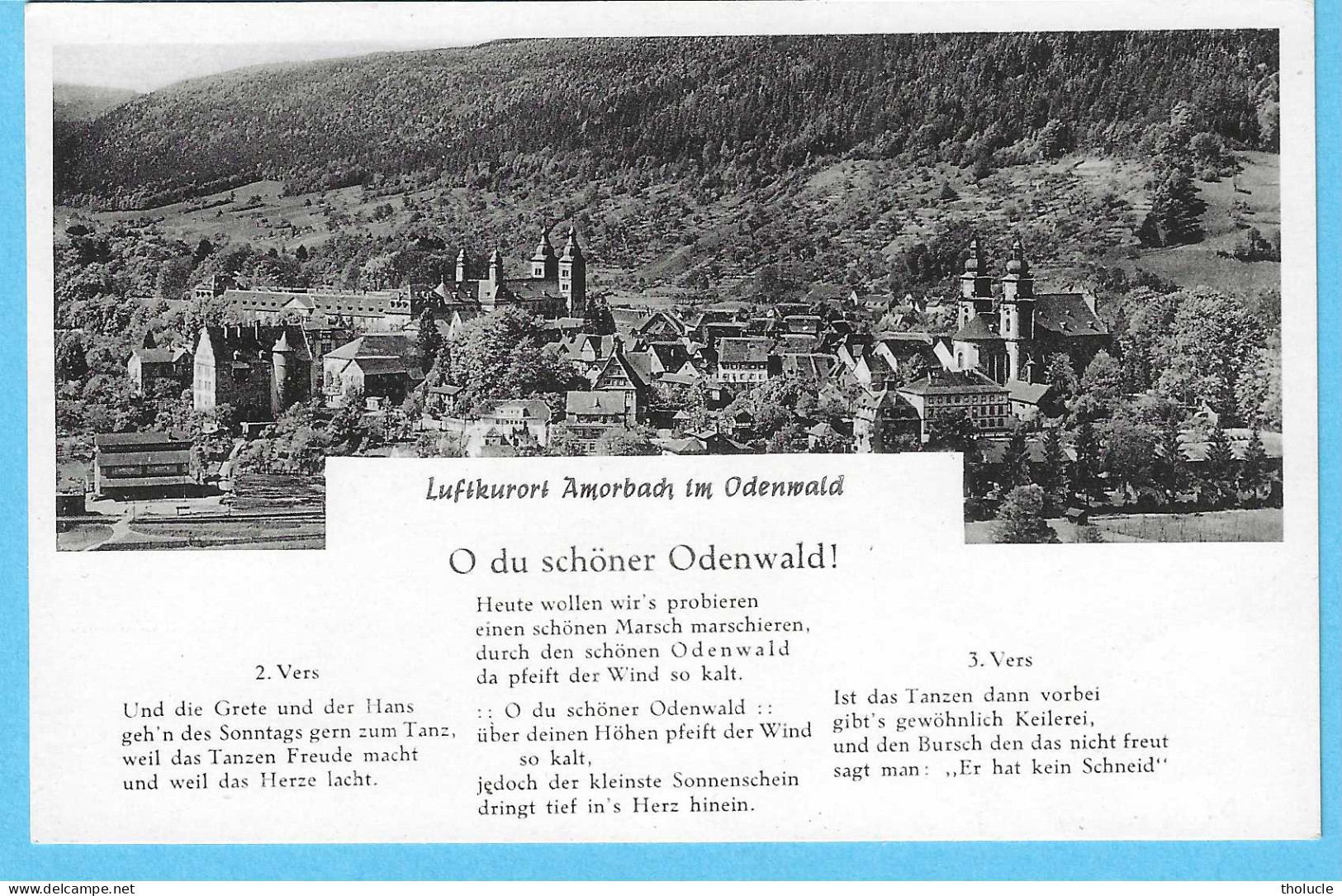 Luftkurort Amorbach Im Odenwald-Bayern+/-1950-"O Du Schöner Odenwald"-Deutsches Volkslied-German Folk Sonk-Folklore-Rare - Amorbach