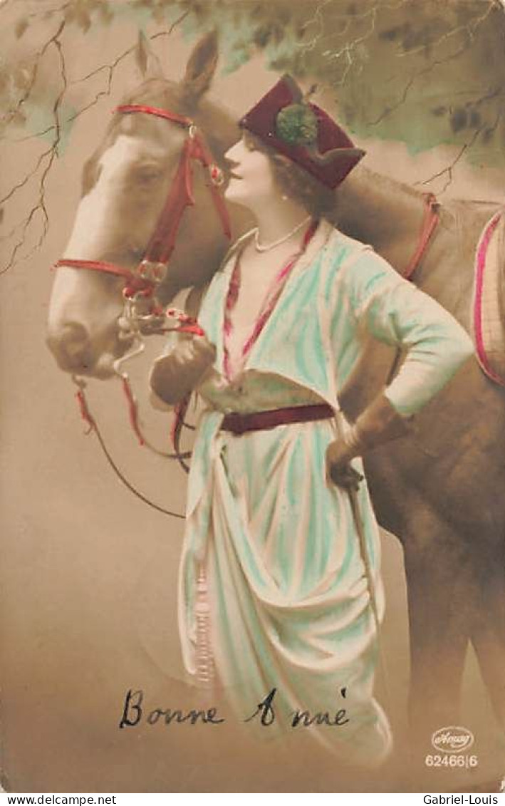 Bonne Année Femme Avec Cheval équitation Chapeau - Cavalli