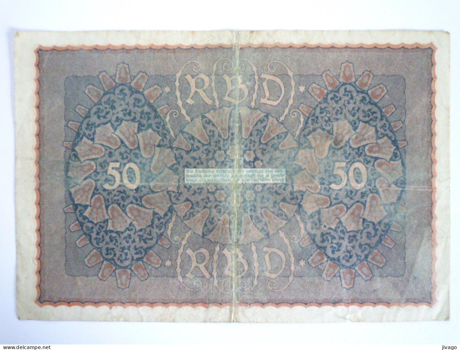 2023 - 1151  BILLET De 50  MARK  Du  24  JUIN 1919   XXX - 50 Mark