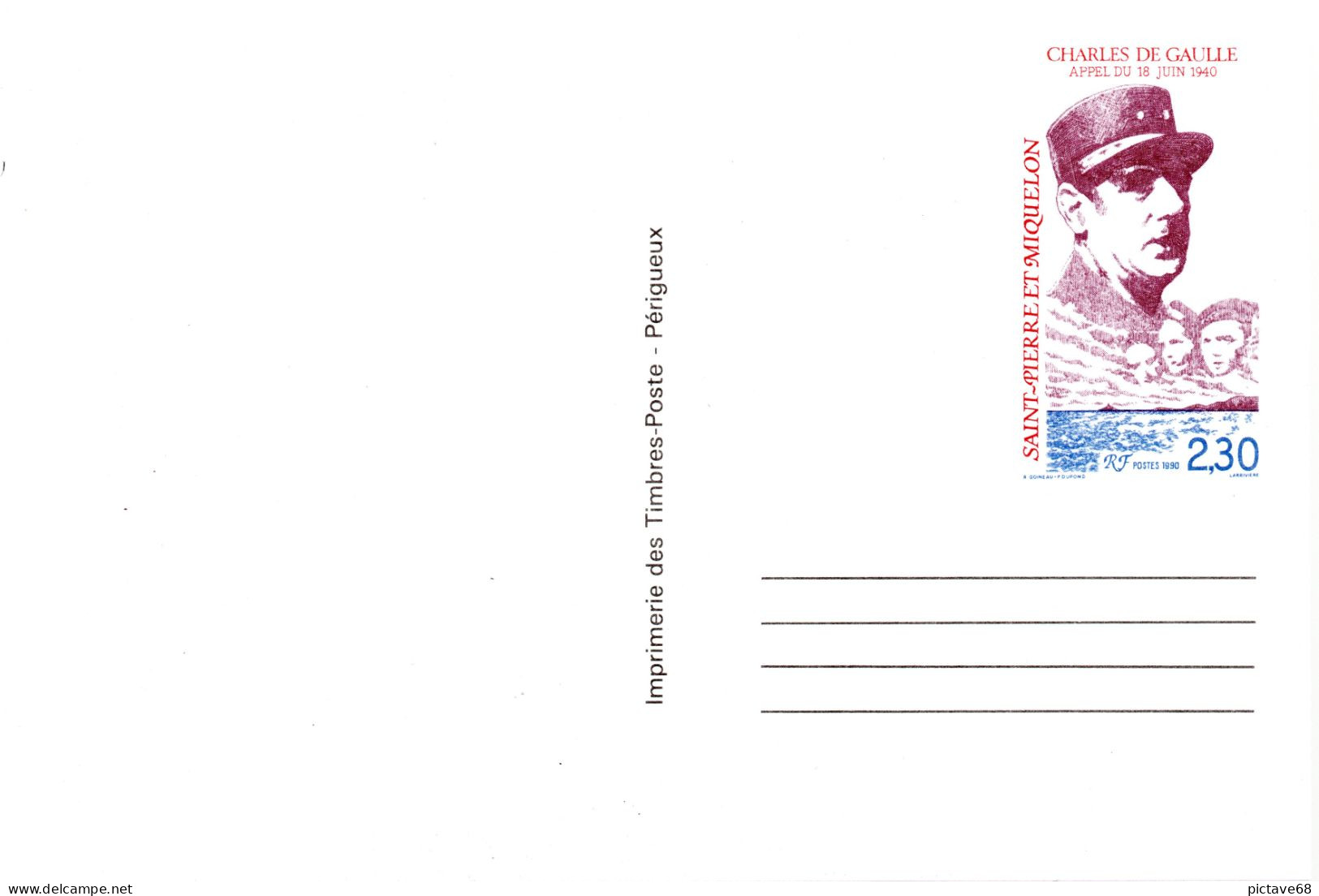 SPM / DE GAULLE / ENTIER POSTAL N° 30-CP NEUF - Entiers Postaux