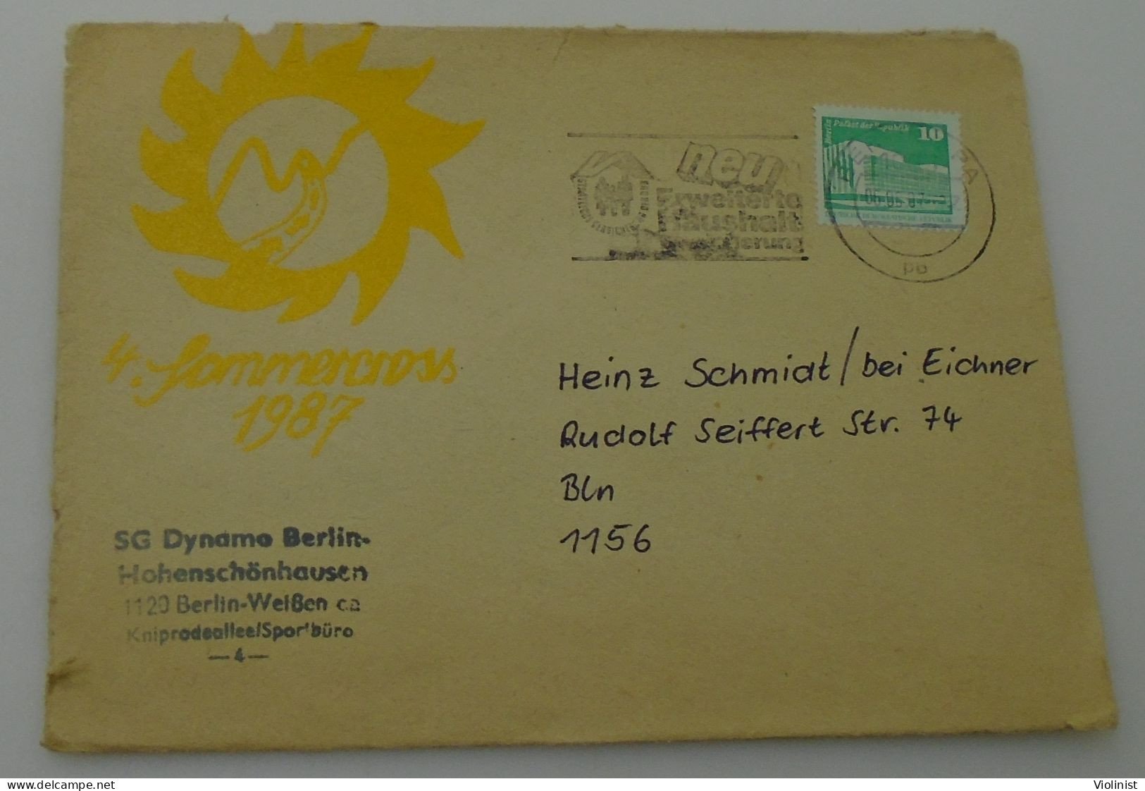 Germany-SG Dynamo Berlin-4.Sommercross 1987. - Private Covers - Used