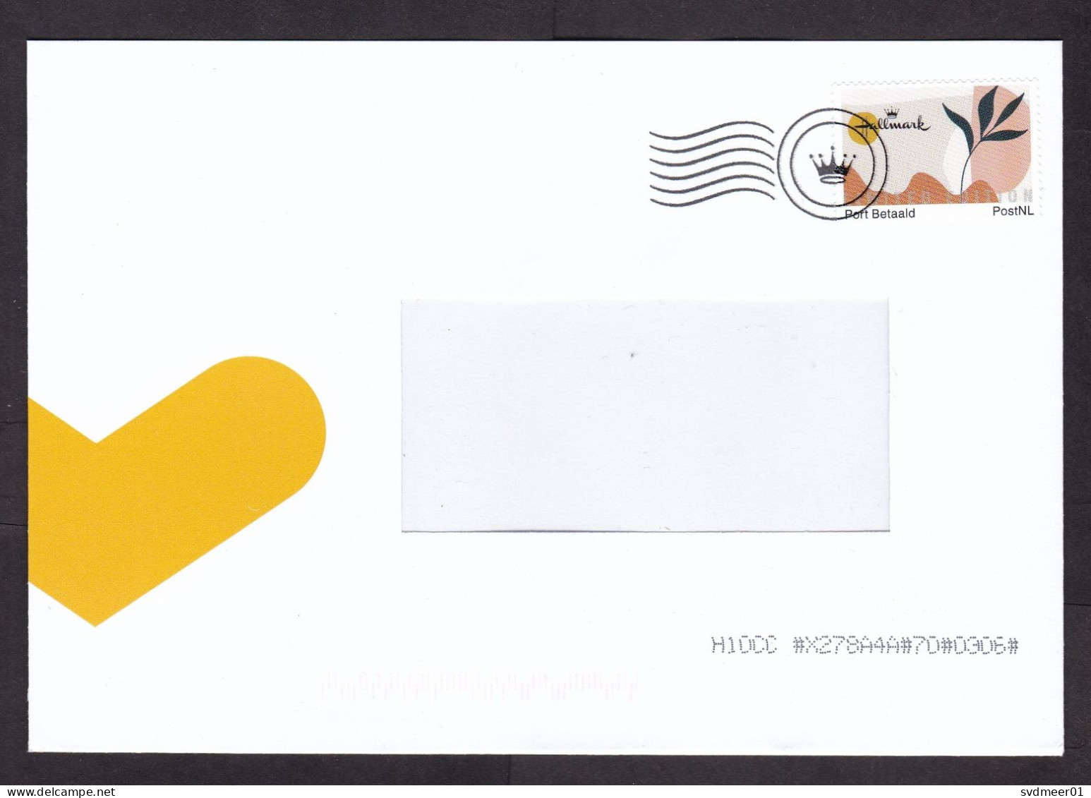 Netherlands: Cover, 1 Cinderella Stamp, Postage Paid PostNL, Issued For Hallmark Company, Plant (traces Of Use) - Covers & Documents
