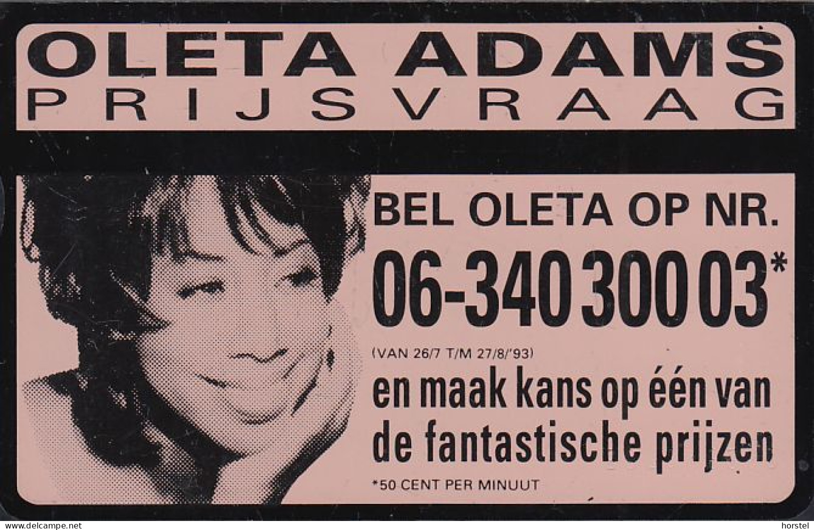 Netherland - L&G 1991 Advertising - RCZ639 - Oleta Adams Prijsvraag - Singer - (212B) - Privé