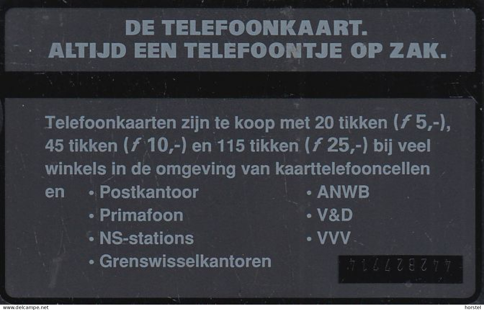 Netherland - L&G 1991 C015- (442B) - Waves Text "Altijd Een Telefoontje.." On Back - öffentlich