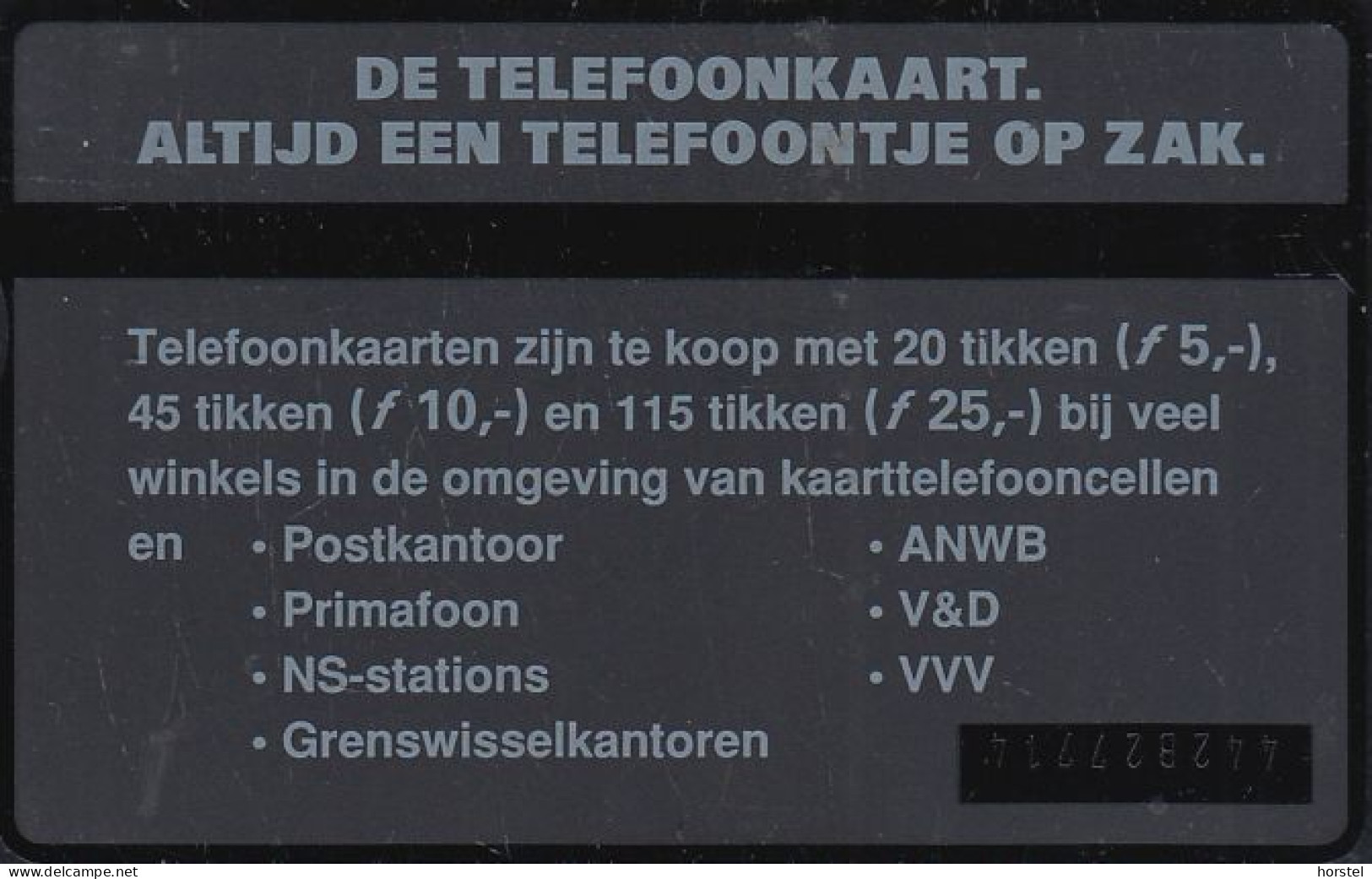 Netherland - L&G 1991 C015- (442B) - Waves Text "Altijd Een Telefoontje.." On Back - Openbaar