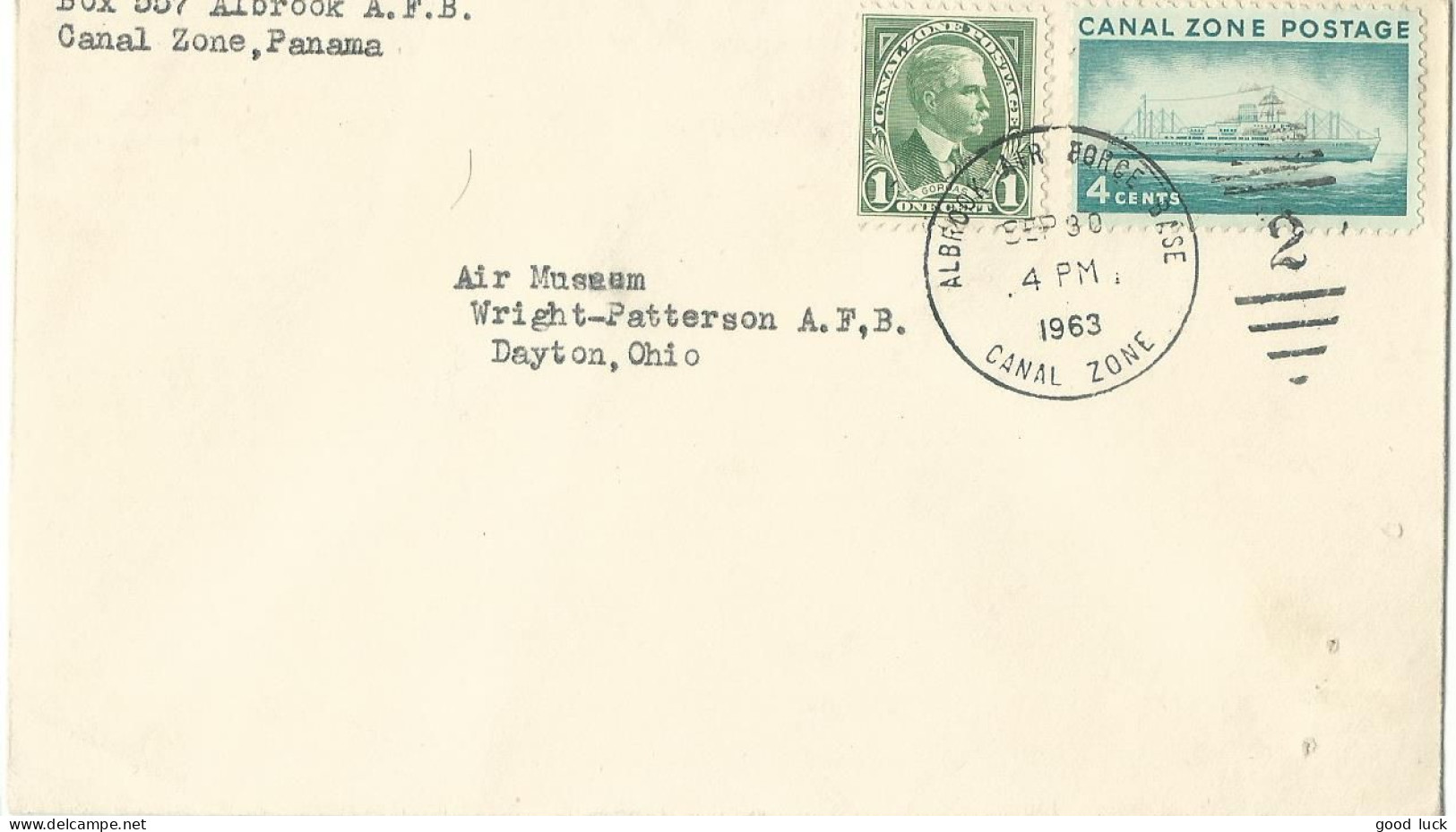 PANAMA 5c SUR LETTRE DE ALBROOK POUR DAYTON ( OHIO ) DE 1963 LETTRE COVER - Canal Zone