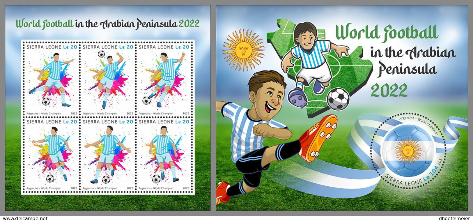 SIERRA LEONE 2023 MNH Football Fußball M/S+S/S - OFFICIAL ISSUE - DHQ2321 - 2022 – Qatar