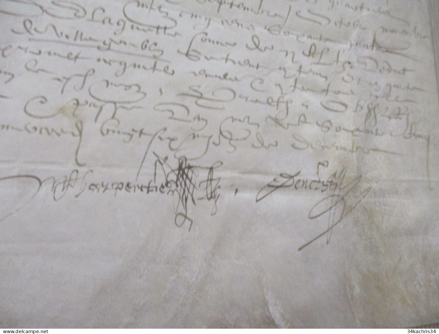 Pièce Signe Sur Velin à Traduire 1564/1565 à Priori Affaire Militaires De Racine à Confirmer - Manuskripte