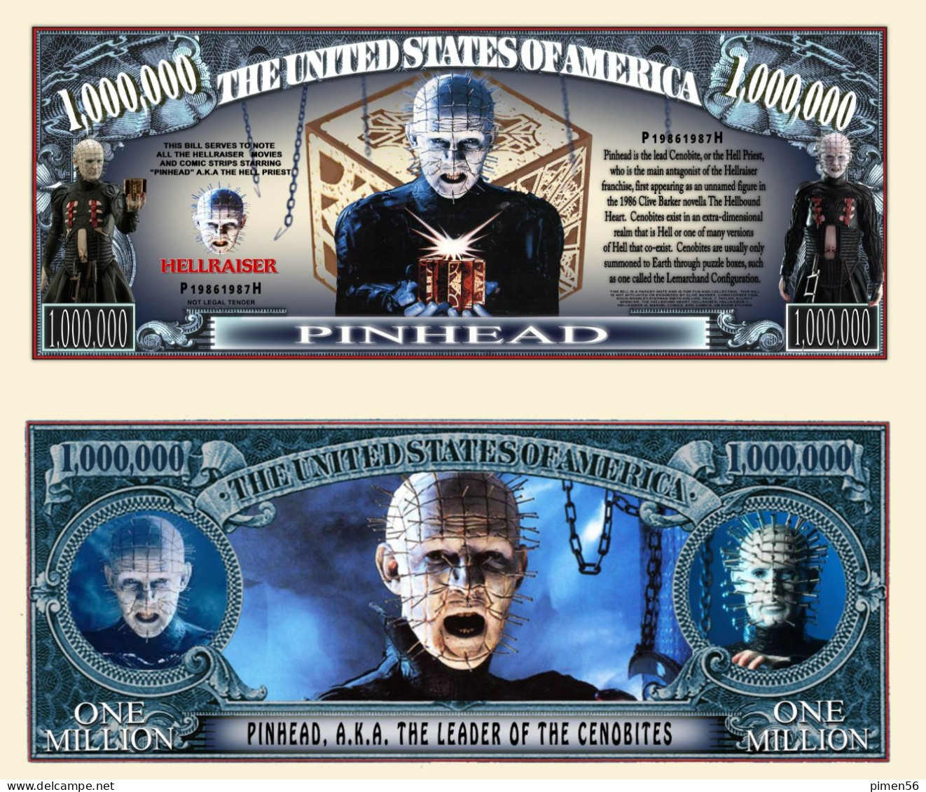 USA - FANTASY NOTE - PINHEAD , THE  HELL  PRIEST - UNC - Otros & Sin Clasificación