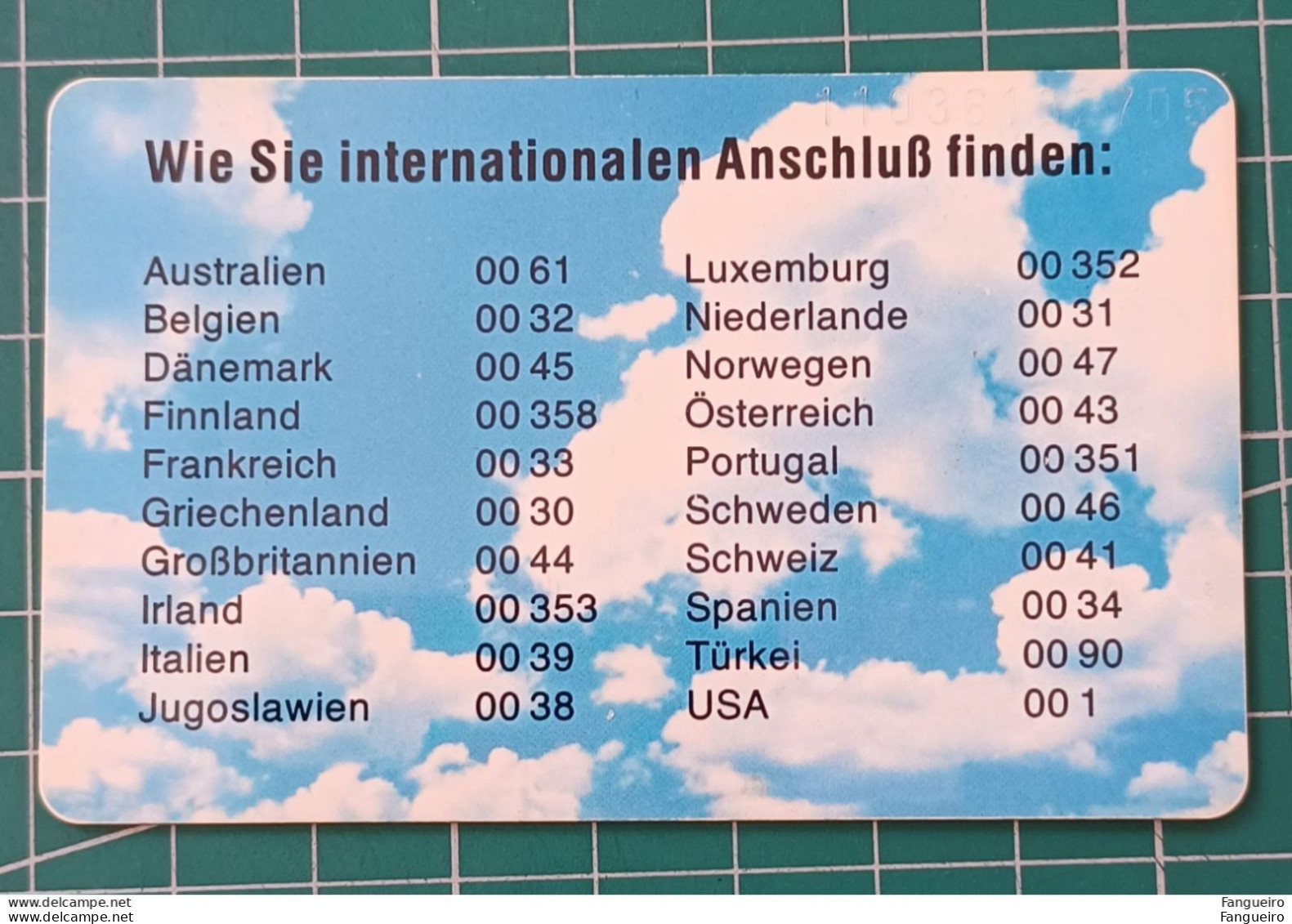 GERMANY PHONECARD CLOUDS BLUE SPOT - Collections