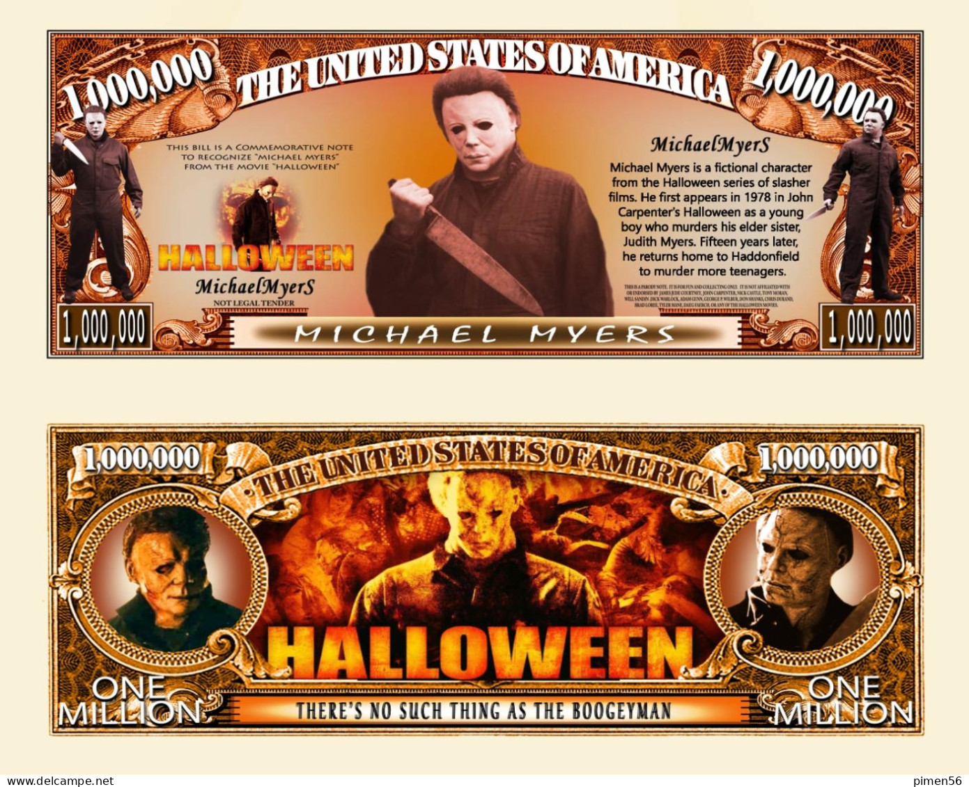 USA - FANTASY NOTE - MICHAEL  MYERS  FROM  ,, HALLOWEEN ''- UNC - Altri & Non Classificati