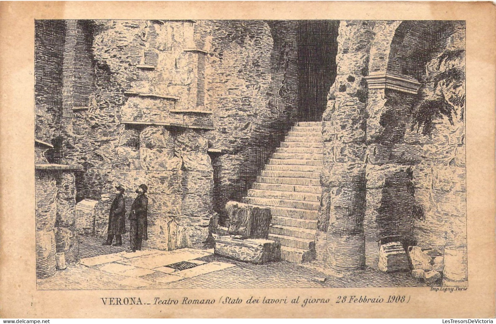 ITALIE - Verona - Teatro Romano ( Stato Dei Laxori Al Giorno 28 Febbraio 1908 ) - Carte Postale Ancienne - Verona