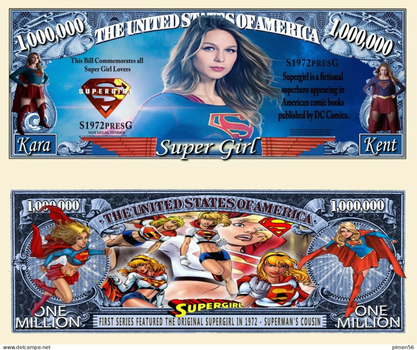 USA - FANTASY NOTE - SUPER  GIRL - UNC - Autres & Non Classés