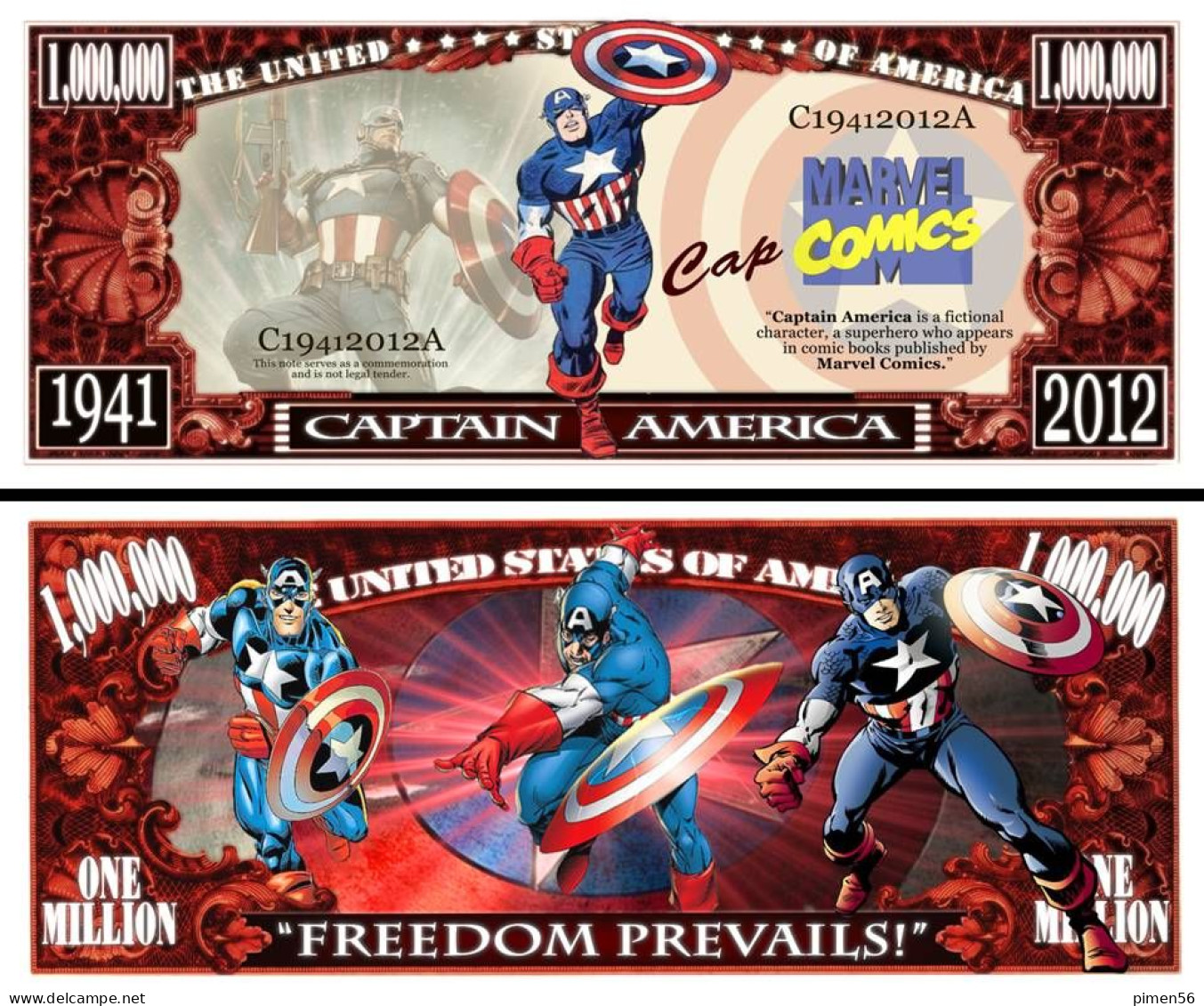 USA - FANTASY NOTE - CAPTAIN  AMERICA - UNC - Other & Unclassified