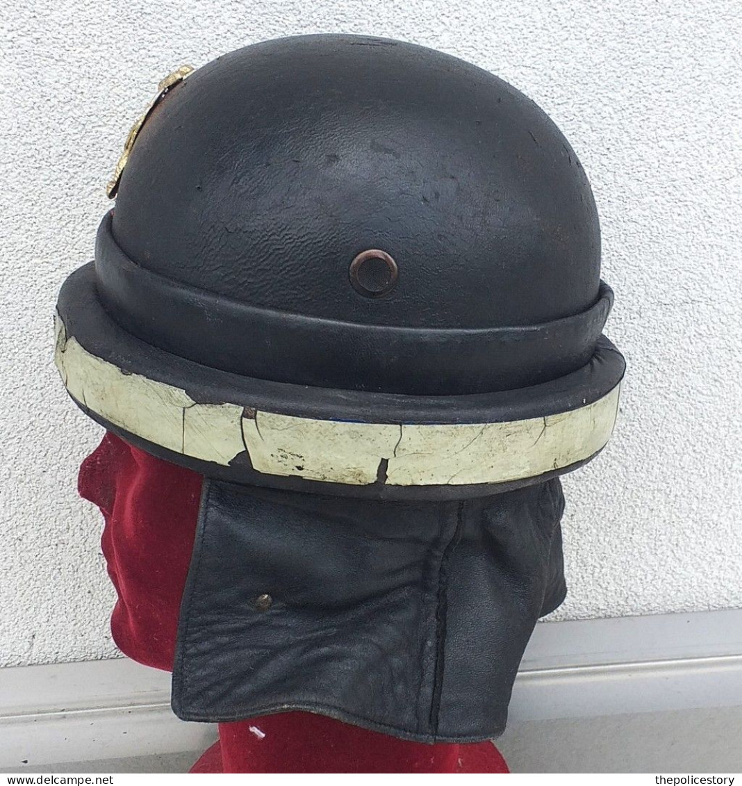 Casco Ubott in cuoio e sughero da Motociclista della P.S. anni '50