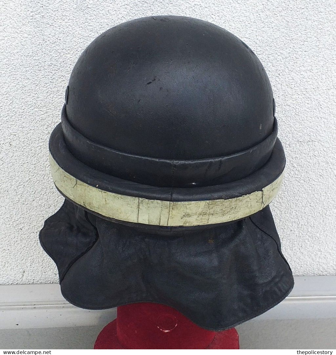 Casco Ubott in cuoio e sughero da Motociclista della P.S. anni '50