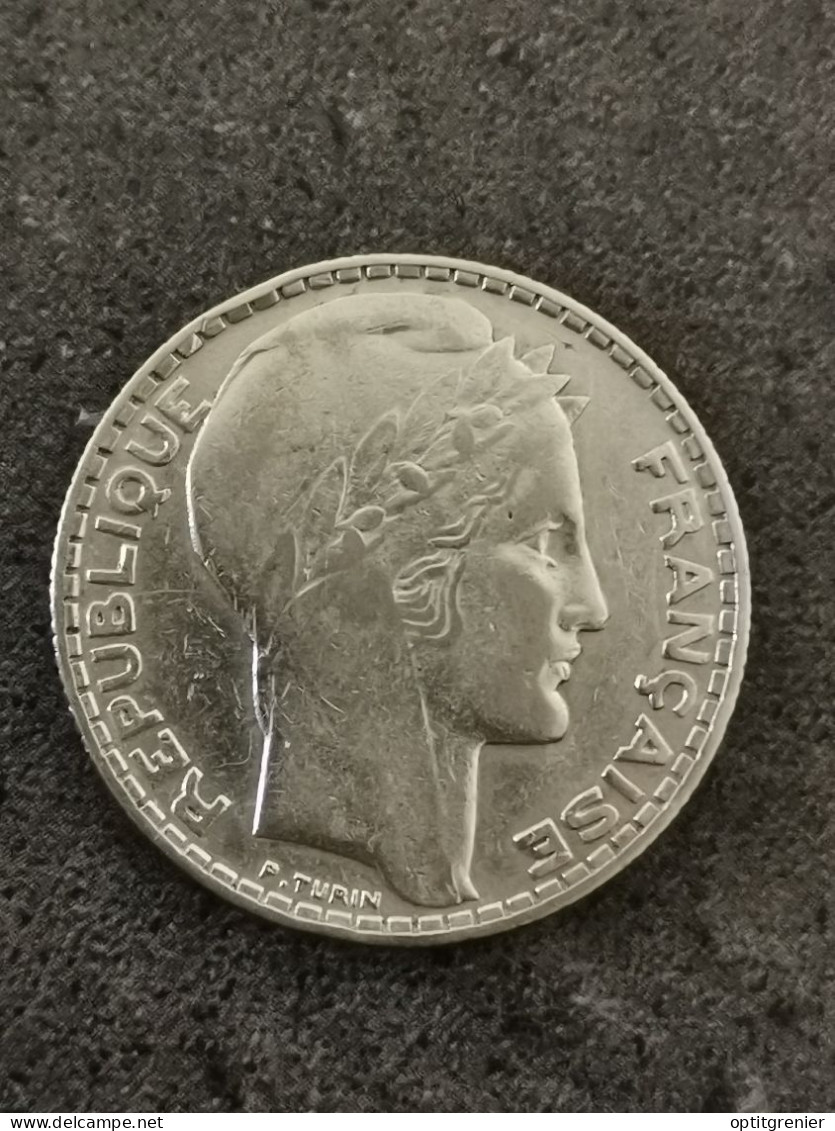 10 FRANCS TURIN ARGENT 1933 FRANCE / SILVER - 10 Francs