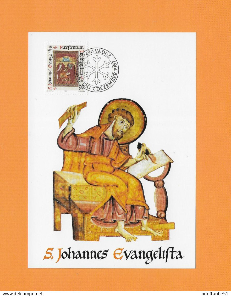 LIECHTENSTEIN 1987 MAXIMUMKARTE  MiNr. 78 "Die Vier Evangelisten: S. Johannes # St-Jean # St John" - Théologiens