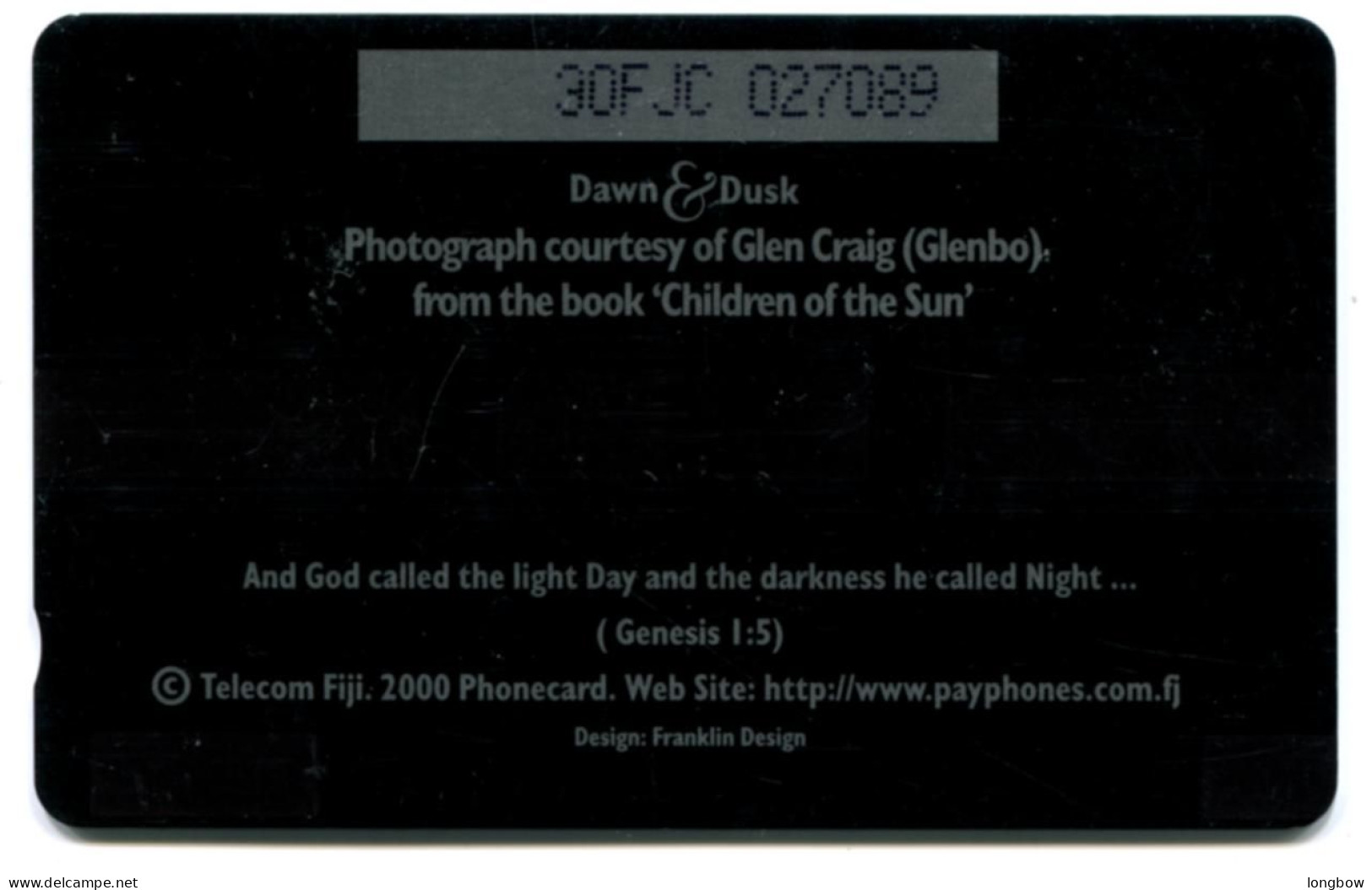 Fiji Island - 2000 - DAWN & DUSK - CN 33FJC - Fiji