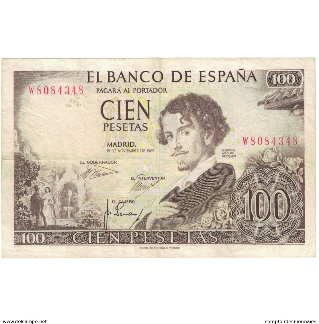 Billet, Espagne, 100 Pesetas, 1965, 1965-11-19, KM:150, TTB - 100 Peseten