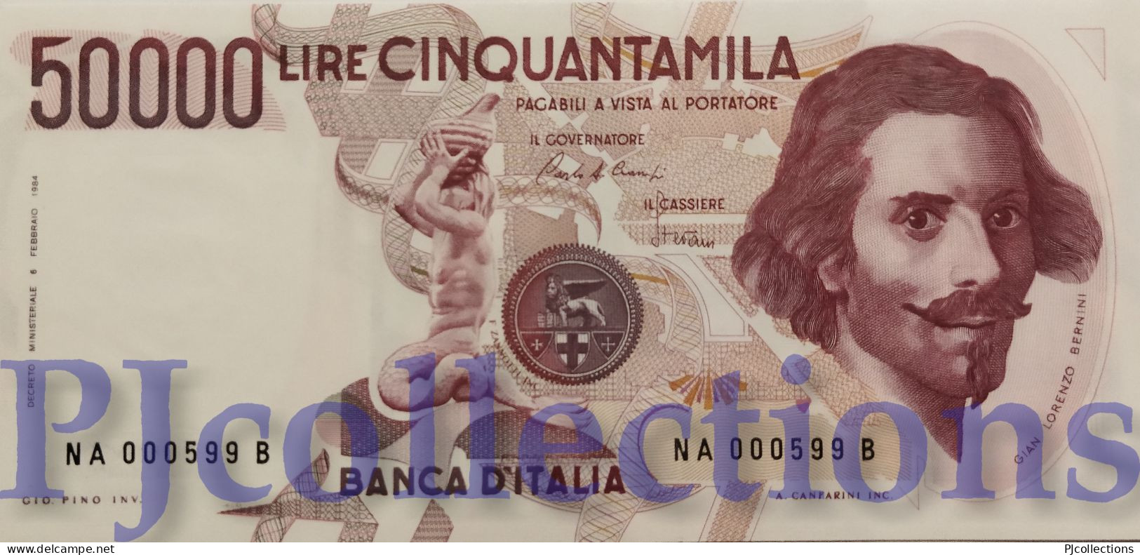 ITALIA - ITALY 50000 LIRE 1984 PICK 113a UNC LOW SERIAL NUMBER "NA000599B" - 50000 Lire