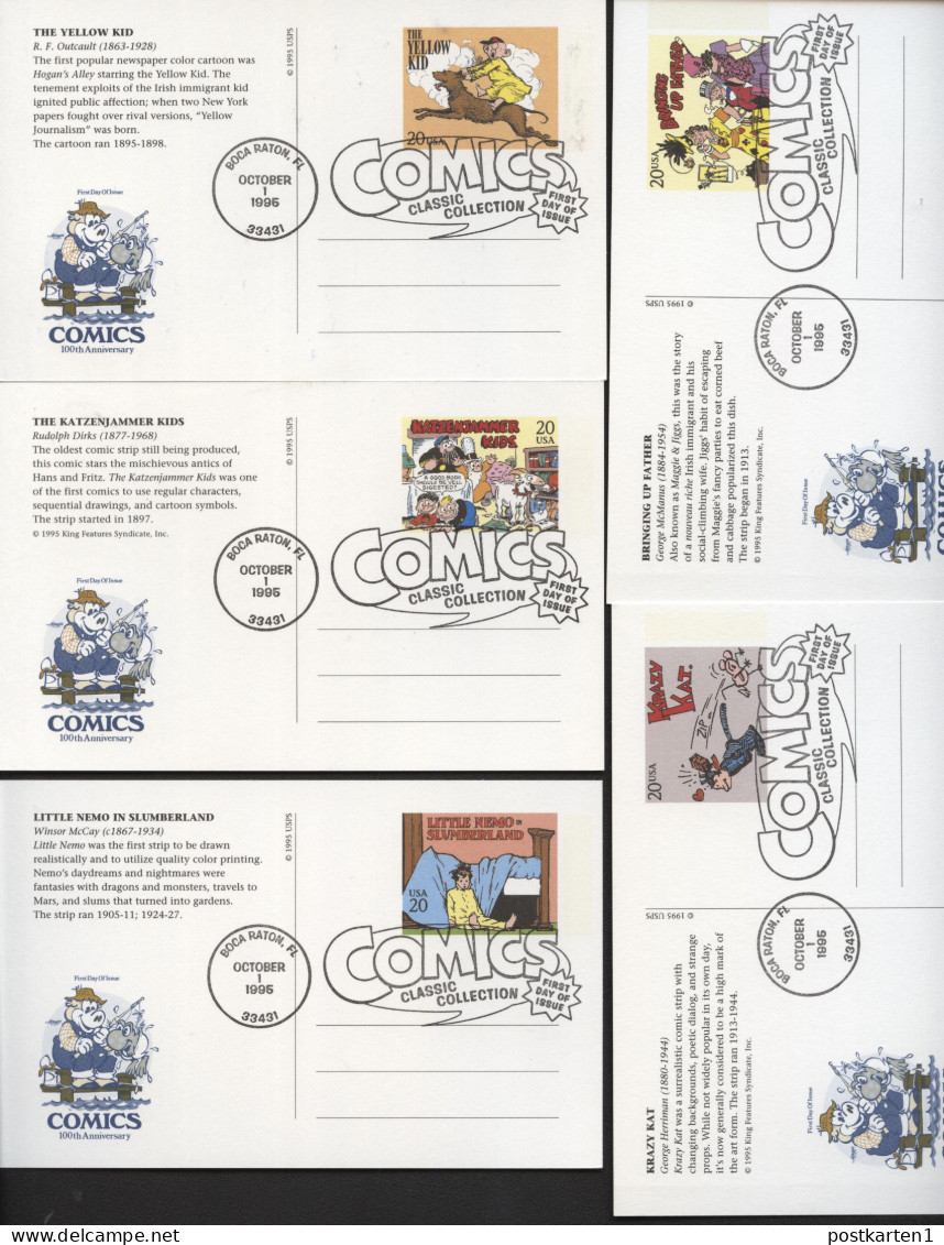 UX221-240 COMICS Set Of 20 Postal Cards FDC Artmaster 1995 - 1981-00