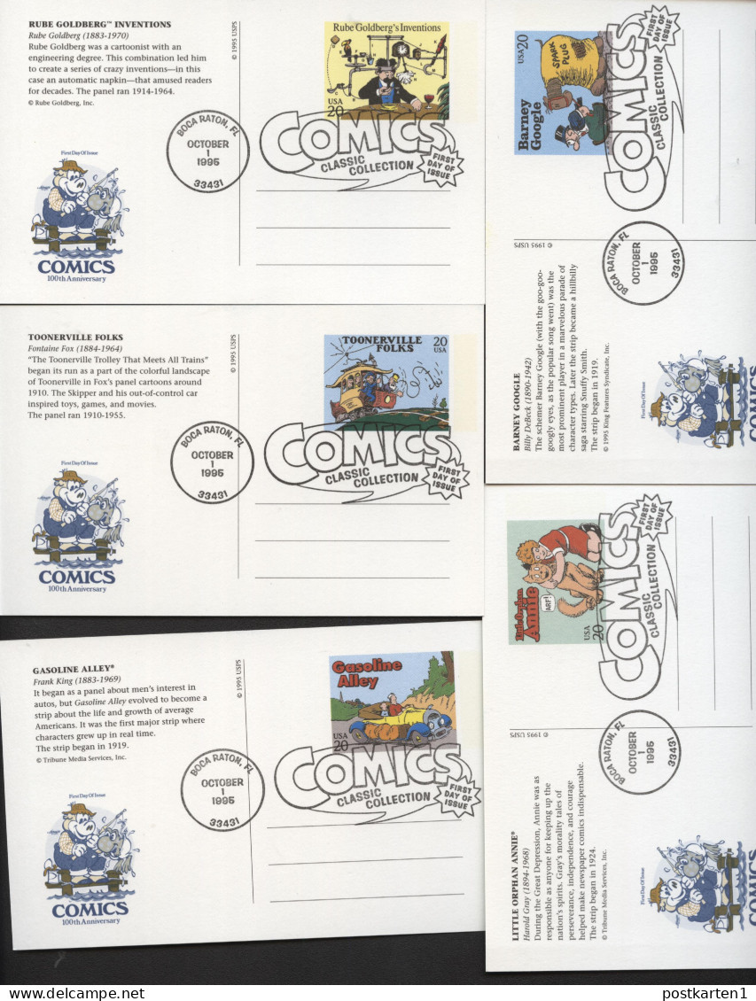 UX221-240 COMICS Set Of 20 Postal Cards FDC Artmaster 1995 - 1981-00