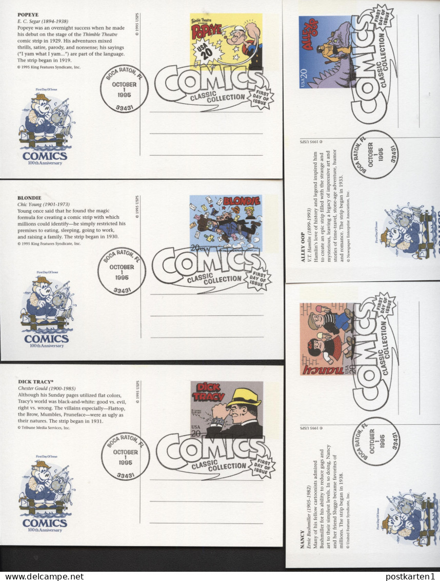 UX221-240 COMICS Set Of 20 Postal Cards FDC Artmaster 1995 - 1981-00