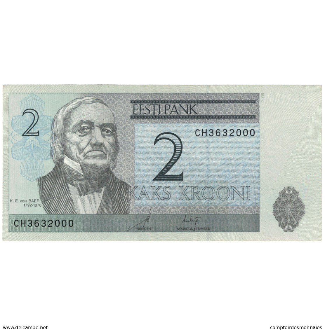 Billet, Estonie, 2 Krooni, 1992, KM:70a, SUP - Estland