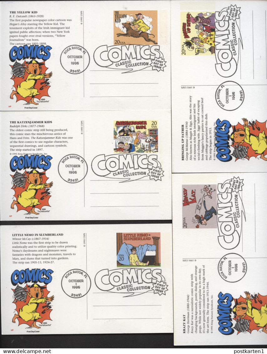 USA UX221-240 COMICS Set Of 20 Postal Cards FDC House Of Farnham 1995 - 1981-00