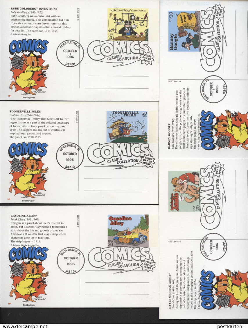 USA UX221-240 COMICS Set Of 20 Postal Cards FDC House Of Farnham 1995 - 1981-00