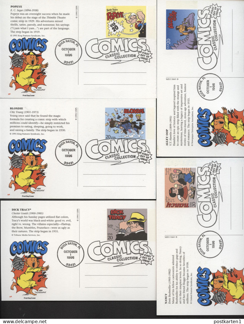 USA UX221-240 COMICS Set Of 20 Postal Cards FDC House Of Farnham 1995 - 1981-00