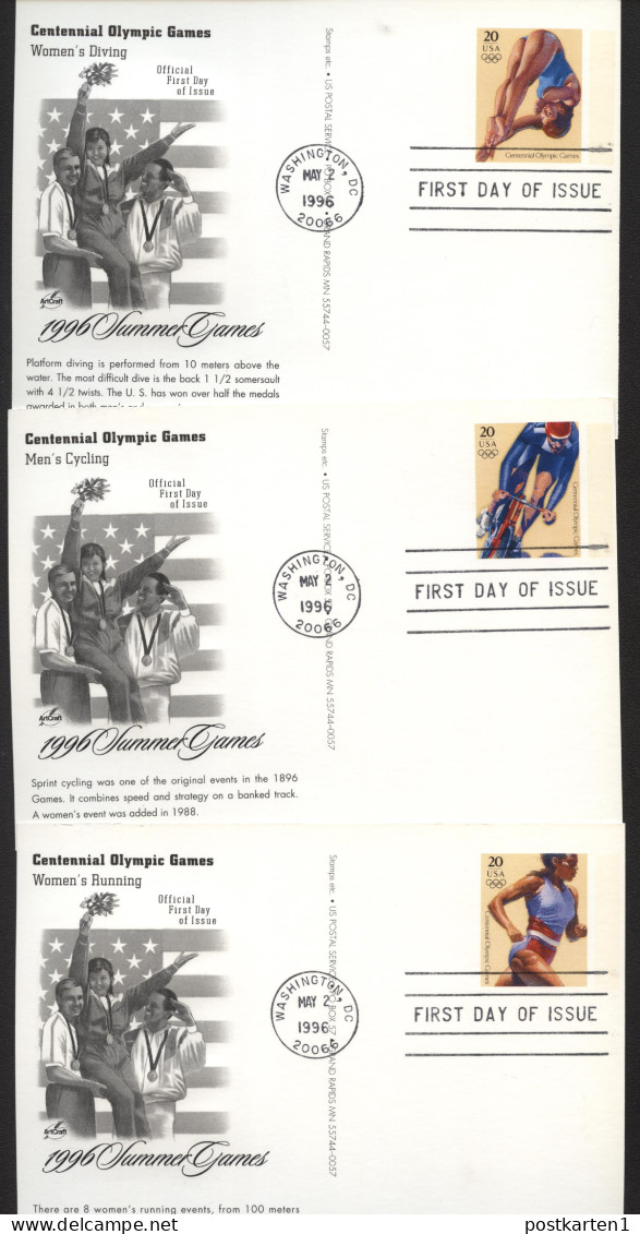 UX242-261 OLYMPIC GAMES 20 Postal Cards FDC Artcraft 1996 - 1981-00