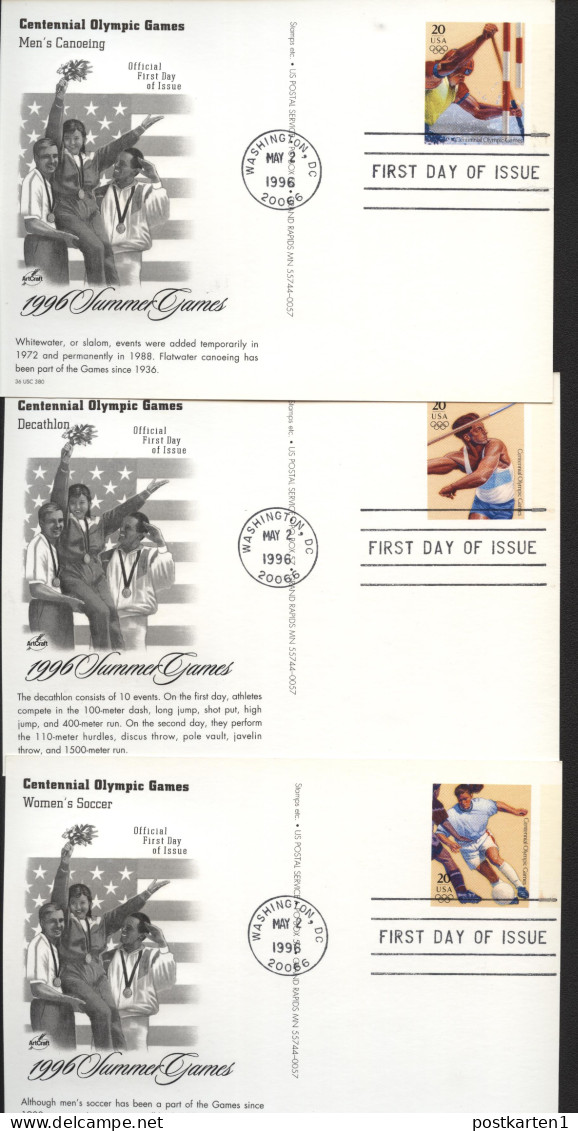 UX242-261 OLYMPIC GAMES 20 Postal Cards FDC Artcraft 1996 - 1981-00